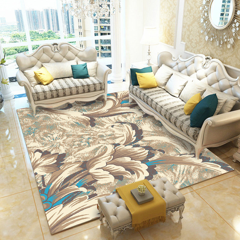 Casual Digital Print Floral Rug Multi-Color Modern Rug Polyester Stain Resistant Anti-Slip Backing Washable Carpet for Great Room Brown Clearhalo 'Area Rug' 'Modern' 'Rugs' Rug' 2171734