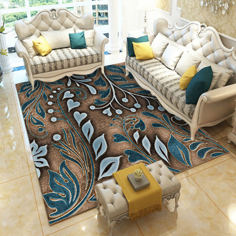 Casual Digital Print Floral Rug Multi-Color Modern Rug Polyester Stain Resistant Anti-Slip Backing Washable Carpet for Great Room Dark Gray Clearhalo 'Area Rug' 'Modern' 'Rugs' Rug' 2171736