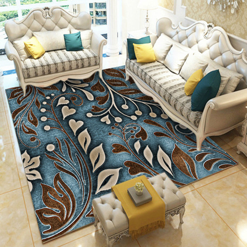 Casual Digital Print Floral Rug Multi-Color Modern Rug Polyester Stain Resistant Anti-Slip Backing Washable Carpet for Great Room Green Clearhalo 'Area Rug' 'Modern' 'Rugs' Rug' 2171737