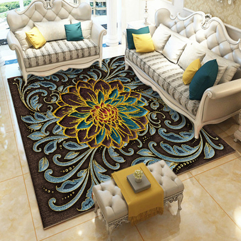 Casual Digital Print Floral Rug Multi-Color Modern Rug Polyester Stain Resistant Anti-Slip Backing Washable Carpet for Great Room Coffee Clearhalo 'Area Rug' 'Modern' 'Rugs' Rug' 2171739