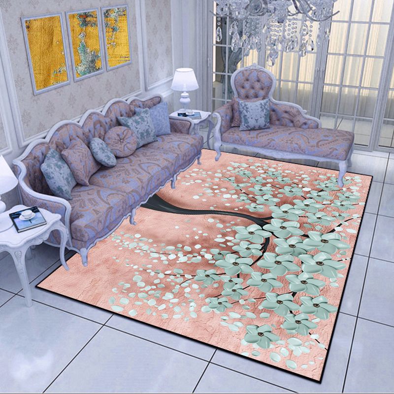 Modern Living Room Area Rug Multi Color Flower Carpet Polypropylene Washable Non-Slip Stain Resistant Indoor Rug Clearhalo 'Area Rug' 'Modern' 'Rugs' Rug' 2171750