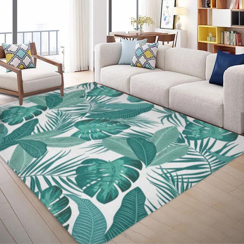 Multi-Colored Plant Print Rug Polyester Nordic Carpet Stain Resistant Pet Friendly Non-Slip Rug for Family Room Green Clearhalo 'Area Rug' 'Modern' 'Rugs' Rug' 2171760