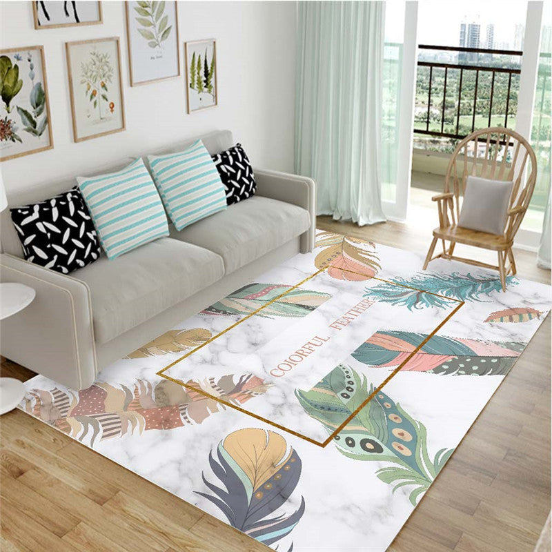 Chic Multicolor Modern Rug Synthetics Feather Patterned Rug Non-Slip Washable Stain Resistant Rug for Lounge Clearhalo 'Area Rug' 'Modern' 'Rugs' Rug' 2171769