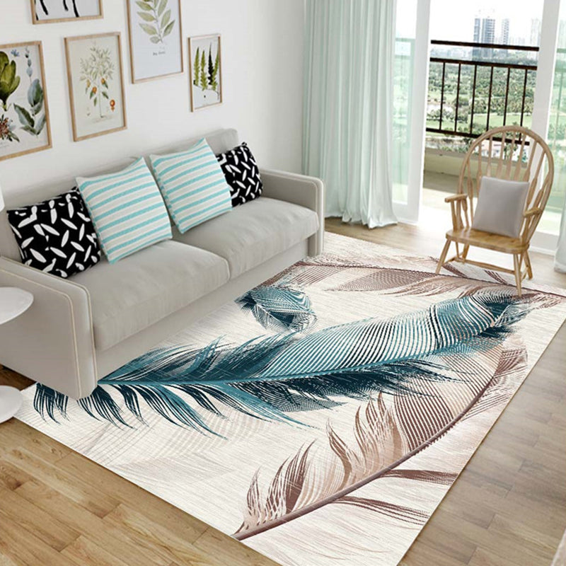 Chic Multicolor Modern Rug Synthetics Feather Patterned Rug Non-Slip Washable Stain Resistant Rug for Lounge Brown Clearhalo 'Area Rug' 'Modern' 'Rugs' Rug' 2171777