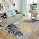 Chic Multicolor Modern Rug Synthetics Feather Patterned Rug Non-Slip Washable Stain Resistant Rug for Lounge Black-Yellow Clearhalo 'Area Rug' 'Modern' 'Rugs' Rug' 2171778