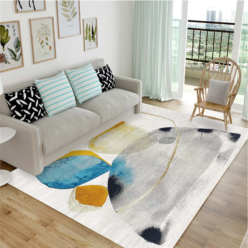 Chic Multicolor Modern Rug Synthetics Feather Patterned Rug Non-Slip Washable Stain Resistant Rug for Lounge White-Blue Clearhalo 'Area Rug' 'Modern' 'Rugs' Rug' 2171781