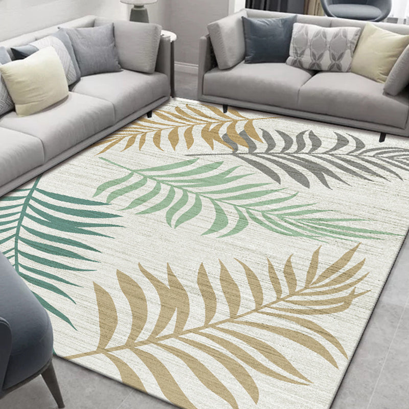 Glam Nordic Area Rug Multi-Colored Plant Carpet Stain Resistant Washable Anti-Slip Backing Rug for Sitting Room Yellow-Green Clearhalo 'Area Rug' 'Modern' 'Rugs' Rug' 2171852