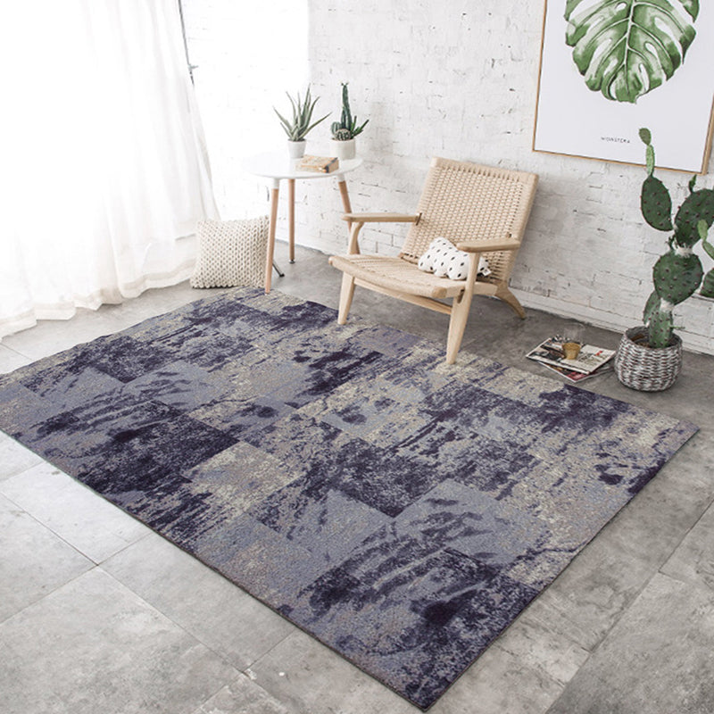 Trendy Multi-Color Nordic Rug Polypropylene Abstract Drawing Carpet Non-Slip Stain Resistant Machine Washable Rug for Living Room Gray-Blue Clearhalo 'Area Rug' 'Modern' 'Rugs' Rug' 2171923