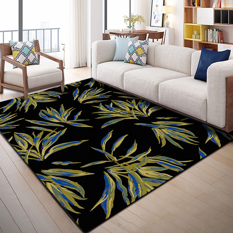 Native American Patterned Rug Multi-Colored Polyester Carpet Machine Washable Pet Friendly Non-Slip Backing Rug for Room Black-Blue Clearhalo 'Area Rug' 'Modern' 'Rugs' Rug' 2171937