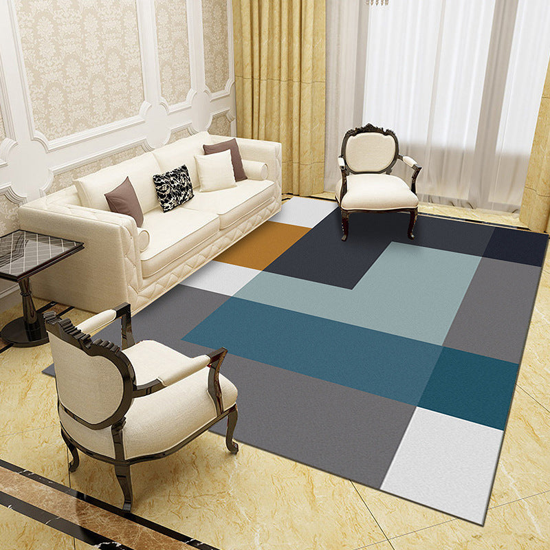 Unique Abstract Patterned Rug Multi Color Contemporary Rug Polypropylene Washable Pet Friendly Non-Slip Backing Rug for Lounge Black-Gray Clearhalo 'Area Rug' 'Modern' 'Rugs' Rug' 2171998