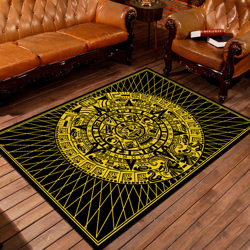 Personality Patterned Rug Multi Colored Nordic Carpet Synthetics Machine Washable Non-Slip Pet Friendly Rug for Great Room Dark Gold Clearhalo 'Area Rug' 'Modern' 'Rugs' Rug' 2172066