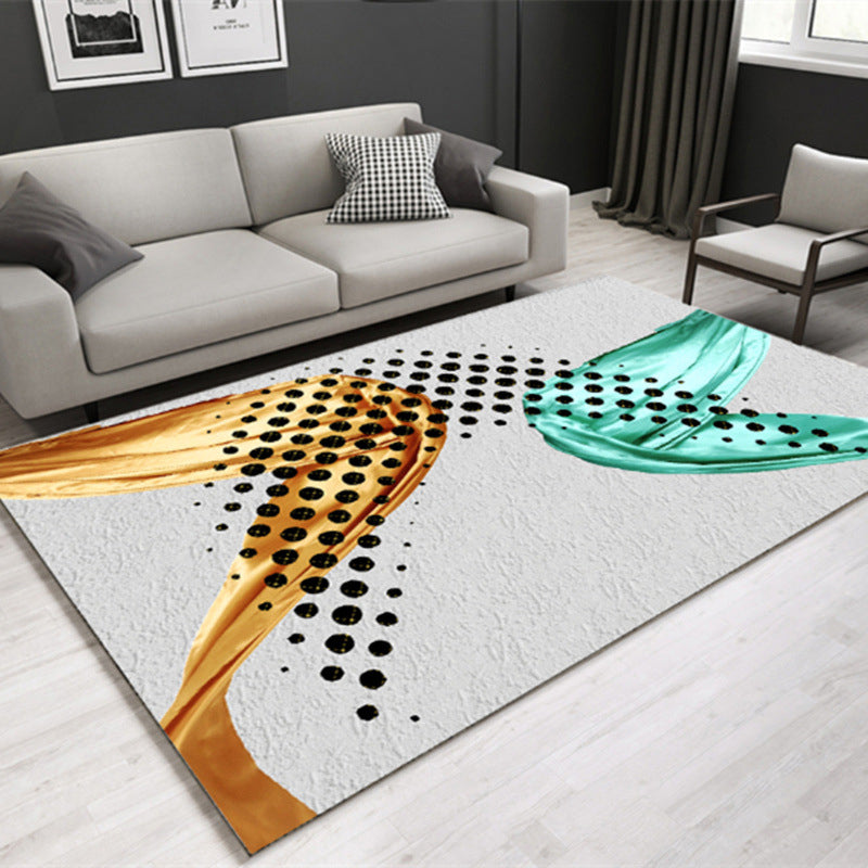 Multi Colored Lounge Area Rug Modern Leaf Print Carpet Polypropylene Non-Slip Backing Pet Friendly Washable Rug Green Clearhalo 'Area Rug' 'Modern' 'Rugs' Rug' 2172108