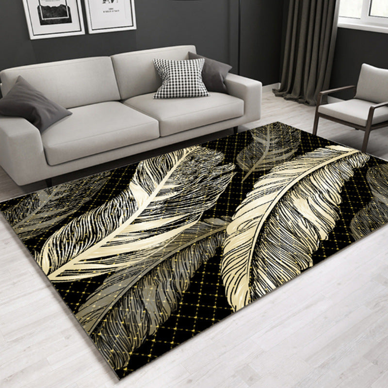 Multi Colored Lounge Area Rug Modern Leaf Print Carpet Polypropylene Non-Slip Backing Pet Friendly Washable Rug Clearhalo 'Area Rug' 'Modern' 'Rugs' Rug' 2172110