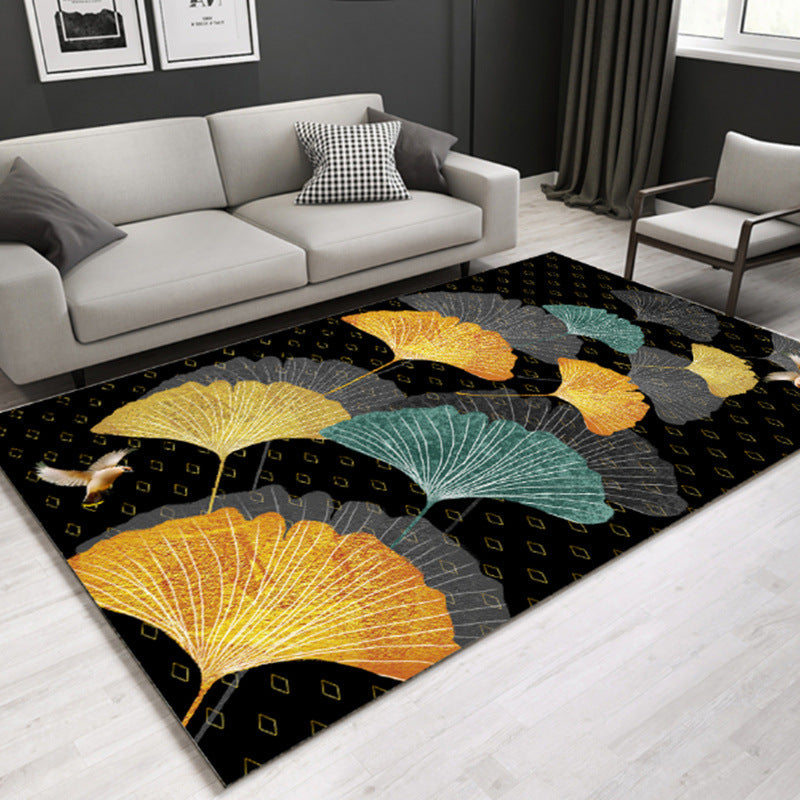 Multi Colored Lounge Area Rug Modern Leaf Print Carpet Polypropylene Non-Slip Backing Pet Friendly Washable Rug Clearhalo 'Area Rug' 'Modern' 'Rugs' Rug' 2172114