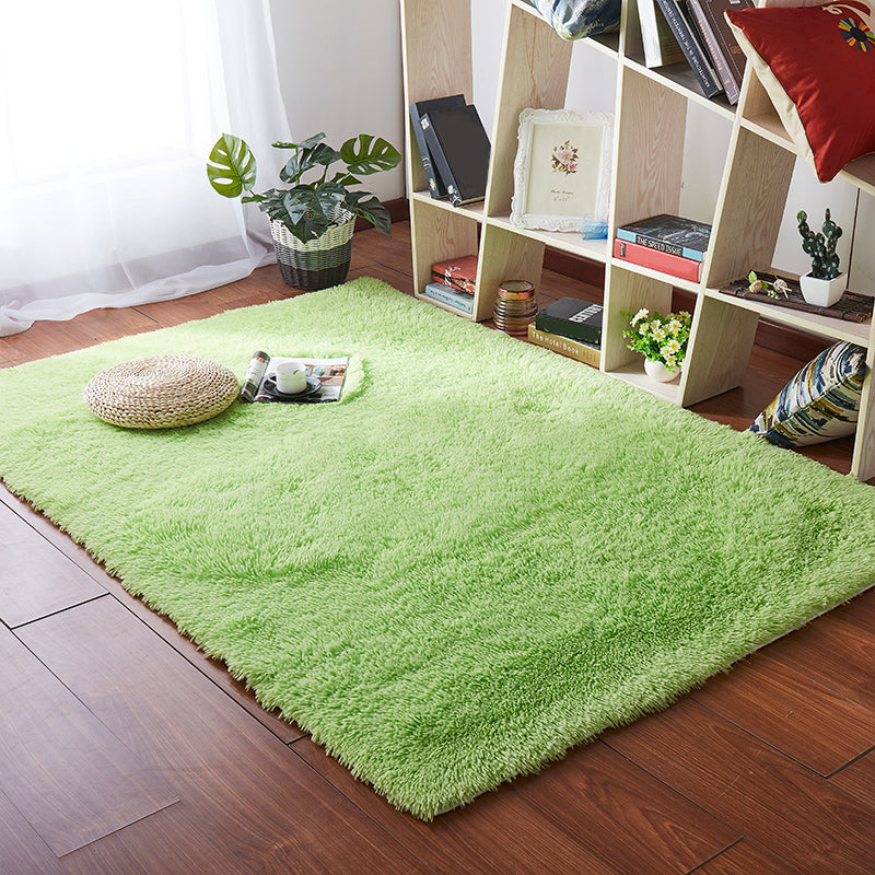 Nordic Girls Bedside Rug Multi Color Plain Rug Synthetic Wool Stain Resistant Non-Slip Machine Washable Rug Fruit Green Clearhalo 'Area Rug' 'Casual' 'Rugs' Rug' 2172201