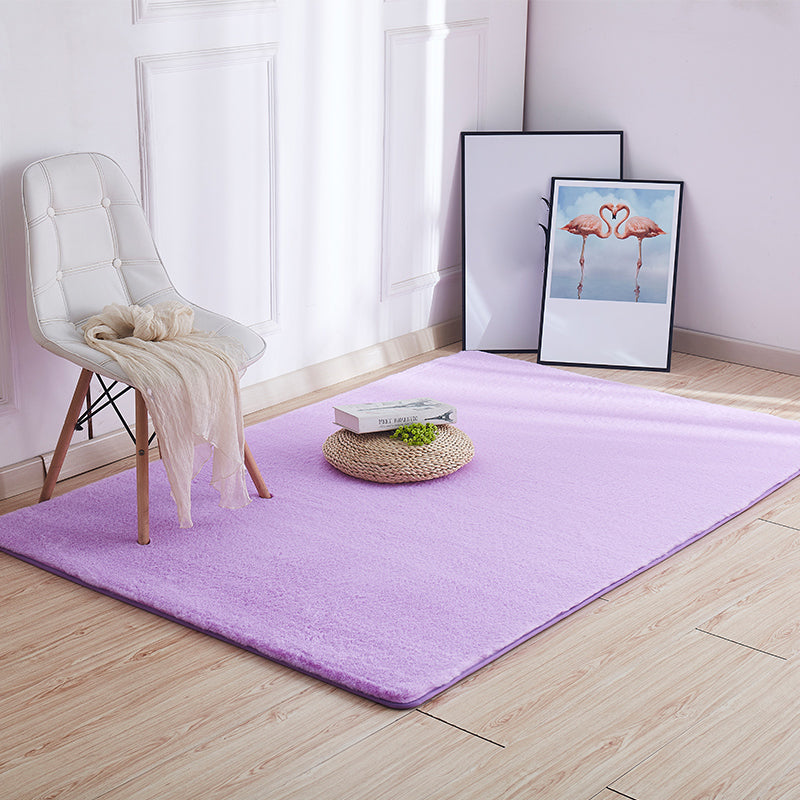 Multi Color Plain Rug Plush Nordic Rug Washable Anti-Slip Backing Stain Resistant Area Carpet for Living Room Purple Clearhalo 'Area Rug' 'Casual' 'Rugs' Rug' 2172268