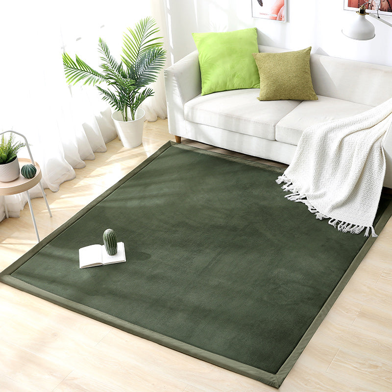 Comfort Multicolor Simple Rug Polypropylene Plain Area Rug Anti-Slip Backing Machine Washable Pet Friendly Carpet for Home Olive Green Clearhalo 'Area Rug' 'Casual' 'Rugs' Rug' 2172318