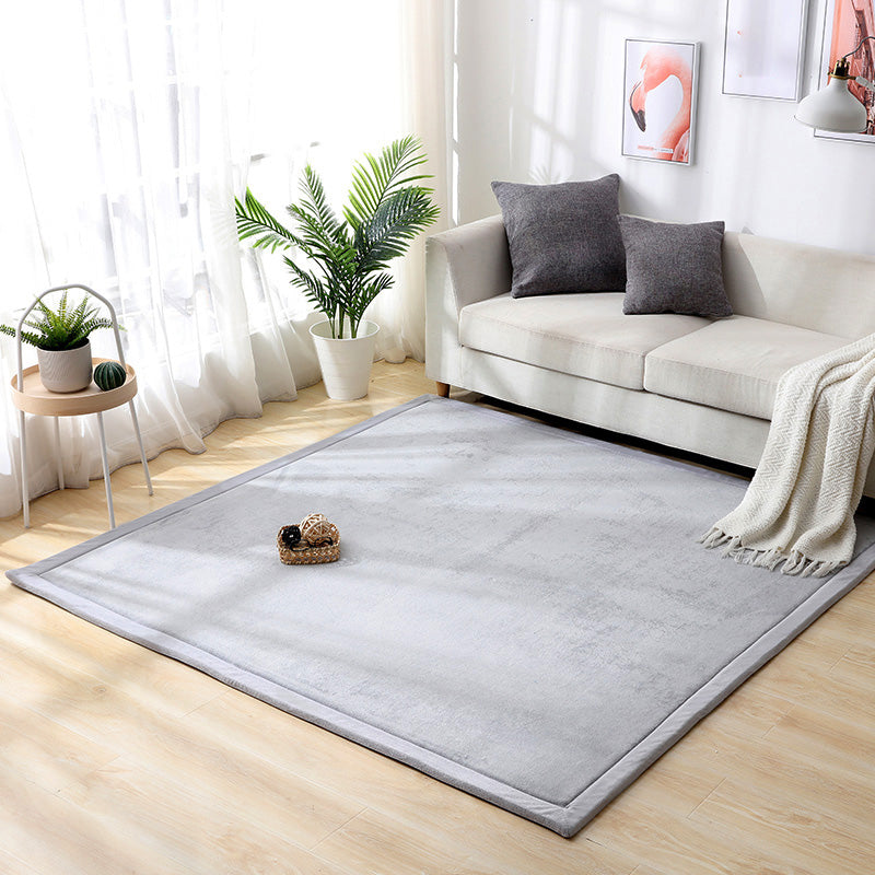 Comfort Multicolor Simple Rug Polypropylene Plain Area Rug Anti-Slip Backing Machine Washable Pet Friendly Carpet for Home Silver Gray Clearhalo 'Area Rug' 'Casual' 'Rugs' Rug' 2172323