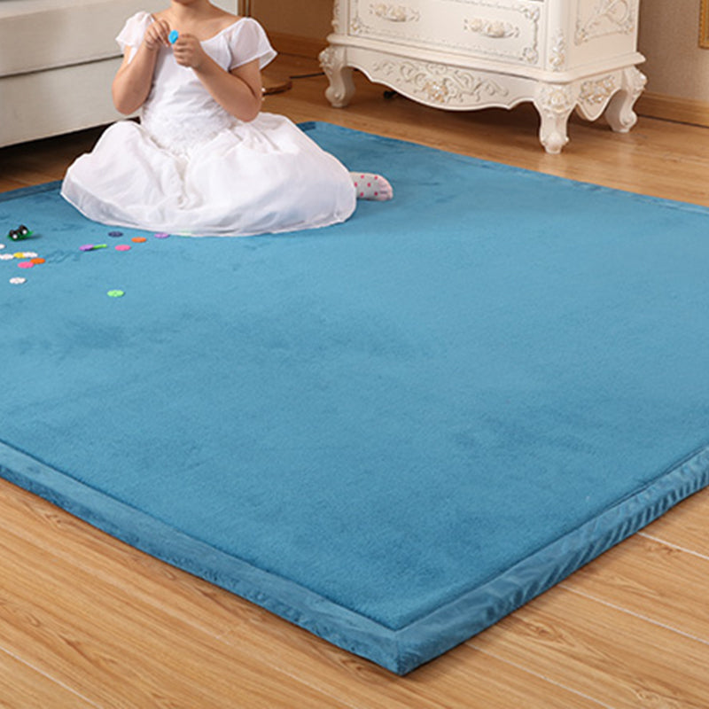 Simple Tatami Rug Multi Color Solid Color Carpet Faux Fur Pet Friendly Non-Slip Machine Washable Indoor Rug Aqua Clearhalo 'Area Rug' 'Casual' 'Rugs' Rug' 2172383