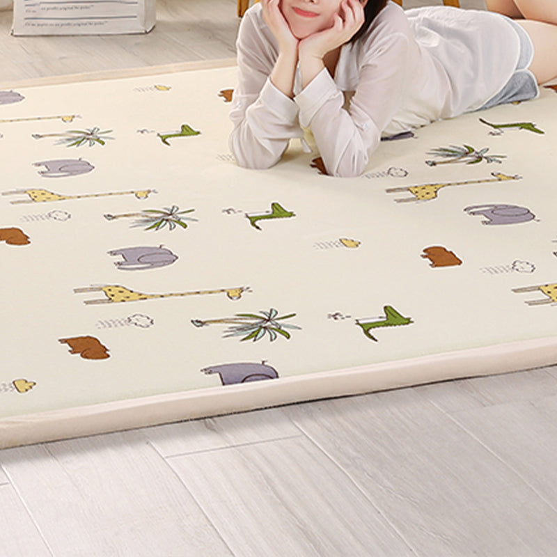 Cartoon Patterned Rug Multicolor Polyester Area Carpet Anti-Slip Machine Wash Rug for Kids Room Beige Clearhalo 'Area Rug' 'Casual' 'Rugs' Rug' 2172458