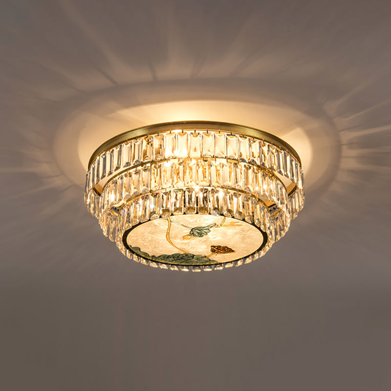 Faceted Crystal Circle Shaped Flush Mount Lighting Minimalist Brass LED Flush Mount Fixture 8 Brass B Clearhalo 'Ceiling Lights' 'Close To Ceiling Lights' 'Close to ceiling' 'Flush mount' Lighting' 2172521