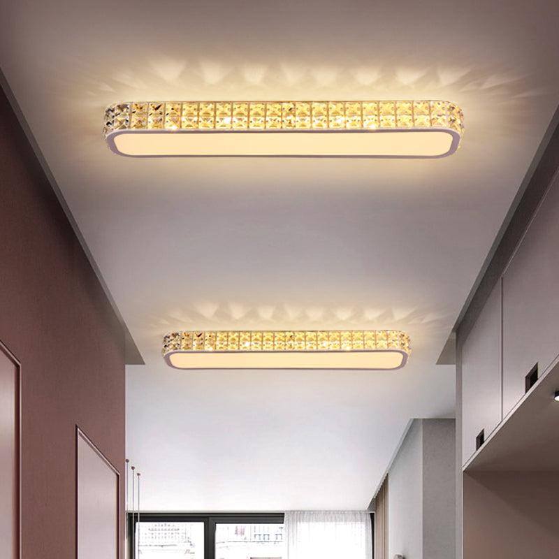 Rounded Rectangle Corridor Flush Light Crystal Artistic LED Flush Ceiling Light Fixture Clearhalo 'Ceiling Lights' 'Close To Ceiling Lights' 'Close to ceiling' 'Flush mount' Lighting' 2172567