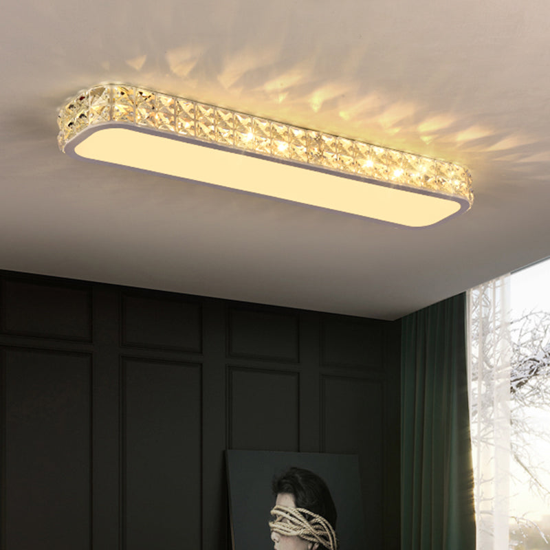 Rounded Rectangle Corridor Flush Light Crystal Artistic LED Flush Ceiling Light Fixture Clearhalo 'Ceiling Lights' 'Close To Ceiling Lights' 'Close to ceiling' 'Flush mount' Lighting' 2172568