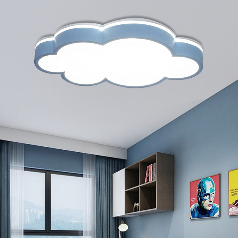 Cloud Shade Bedroom Ceiling Light Acrylic and Metal LED Cartoon Style Flush Pendant Light in Yellow/White Blue Clearhalo 'Ceiling Lights' 'Close To Ceiling Lights' 'Close to ceiling' 'Flush mount' Lighting' 217372