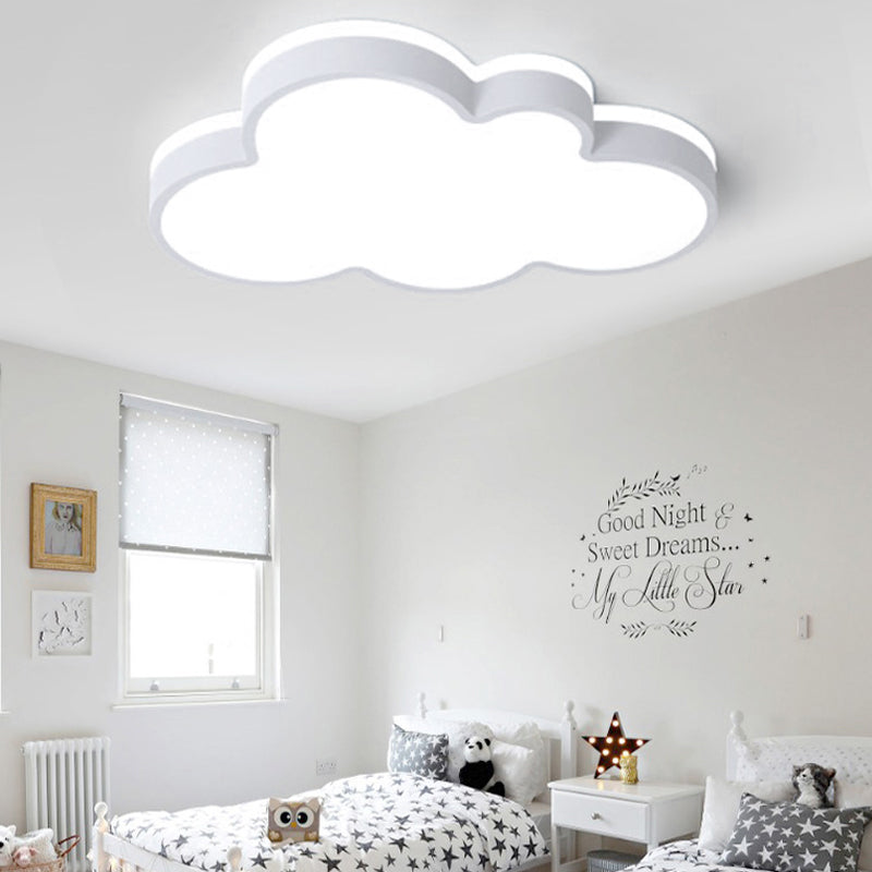 Cloud Shade Bedroom Ceiling Light Acrylic and Metal LED Cartoon Style Flush Pendant Light in Yellow/White Clearhalo 'Ceiling Lights' 'Close To Ceiling Lights' 'Close to ceiling' 'Flush mount' Lighting' 217378