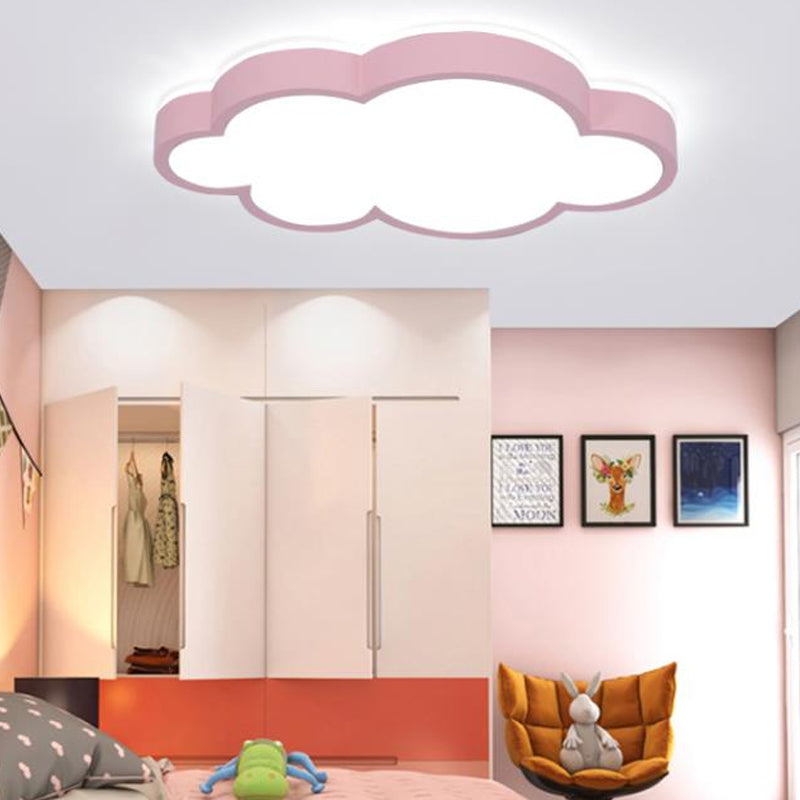 Cloud Shade Bedroom Ceiling Light Acrylic and Metal LED Cartoon Style Flush Pendant Light in Yellow/White Clearhalo 'Ceiling Lights' 'Close To Ceiling Lights' 'Close to ceiling' 'Flush mount' Lighting' 217382