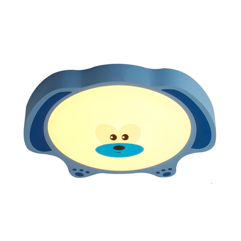 Bear Flush Mount Fixture Cartoon Style Acrylic and Metal LED Blue/Pink Flushmount Lighting for Children Room Clearhalo 'Ceiling Lights' 'Close To Ceiling Lights' 'Close to ceiling' 'Flush mount' Lighting' 217400