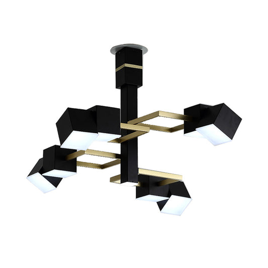 Tiered Pendant Chandelier Retro Metal Black 8 Lights Hanging Ceiling Light, 30"/37.5" Wide Clearhalo 'Ceiling Lights' 'Chandeliers' 'Modern Chandeliers' 'Modern' Lighting' 217493