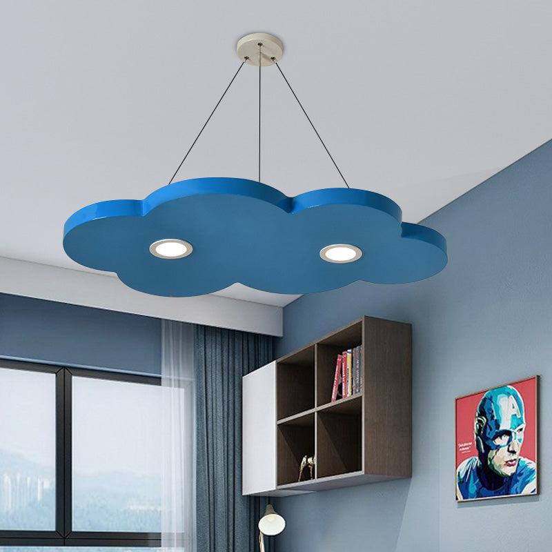 Cartoon Style Cloud Chandelier Lighting Metallic 12.5"/19.5" W LED Living Room Pendant Lamp in Yellow/Orange Clearhalo 'Ceiling Lights' 'Chandeliers' Lighting' options 217524