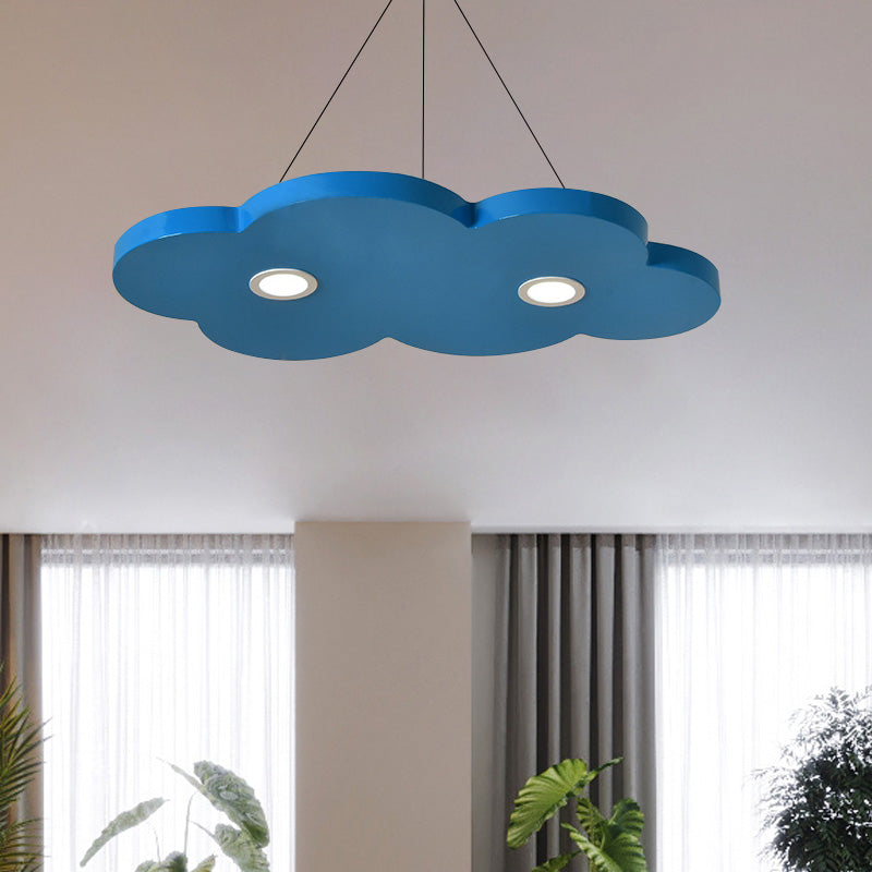 Cartoon Style Cloud Chandelier Lighting Metallic 12.5"/19.5" W LED Living Room Pendant Lamp in Yellow/Orange Clearhalo 'Ceiling Lights' 'Chandeliers' Lighting' options 217526