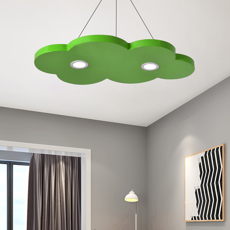 Cartoon Style Cloud Chandelier Lighting Metallic 12.5"/19.5" W LED Living Room Pendant Lamp in Yellow/Orange Clearhalo 'Ceiling Lights' 'Chandeliers' Lighting' options 217530