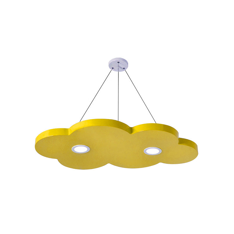 Cartoon Style Cloud Chandelier Lighting Metallic 12.5"/19.5" W LED Living Room Pendant Lamp in Yellow/Orange Clearhalo 'Ceiling Lights' 'Chandeliers' Lighting' options 217540