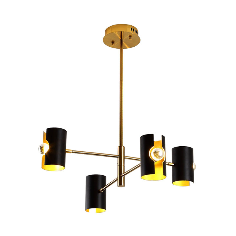 Modernism Starburst Chandelier Pendant Light Metal 4/6/8 Lights Hanging Ceiling Light in Black Clearhalo 'Ceiling Lights' 'Chandeliers' 'Modern Chandeliers' 'Modern' Lighting' 217605