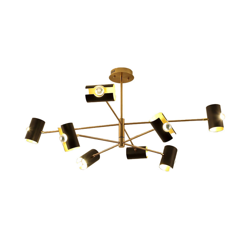 Modernism Starburst Chandelier Pendant Light Metal 4/6/8 Lights Hanging Ceiling Light in Black Clearhalo 'Ceiling Lights' 'Chandeliers' 'Modern Chandeliers' 'Modern' Lighting' 217613