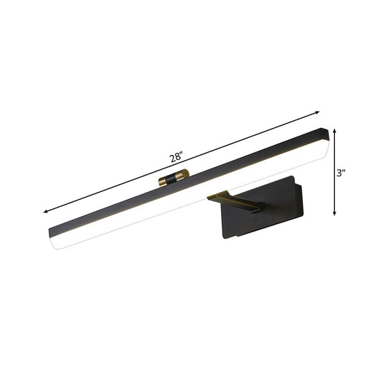 Metal Black Sconce Lamp Elongated LED Traditional Wall Mounted Vanity Light, 17"/38"/22.5" Wide Clearhalo 'Vanity Lights' 'Wall Lights' Lighting' 217649