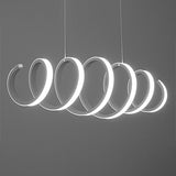 Spiral LED Island Pendant Light Minimalistic Metal White Hanging Lamp in Warm/White Light Clearhalo 'Ceiling Lights' 'Island Lights' Lighting' 2176633