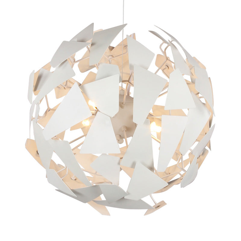 Modernism Flower Shape Chandelier Pendant Light Metal 12 Lights Hanging Ceiling Light in White Clearhalo 'Ceiling Lights' 'Chandeliers' 'Modern Chandeliers' 'Modern' Lighting' 217761