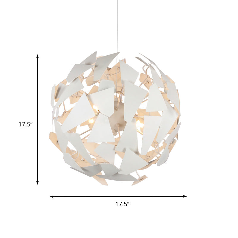 Modernism Flower Shape Chandelier Pendant Light Metal 12 Lights Hanging Ceiling Light in White Clearhalo 'Ceiling Lights' 'Chandeliers' 'Modern Chandeliers' 'Modern' Lighting' 217762