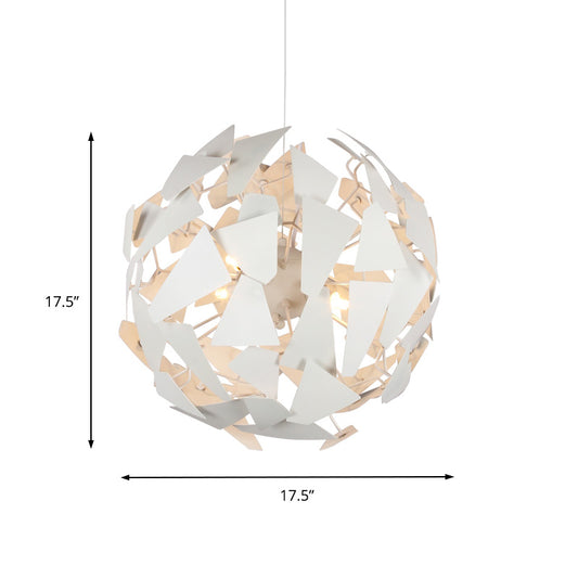 Modernism Flower Shape Chandelier Pendant Light Metal 12 Lights Hanging Ceiling Light in White Clearhalo 'Ceiling Lights' 'Chandeliers' 'Modern Chandeliers' 'Modern' Lighting' 217762