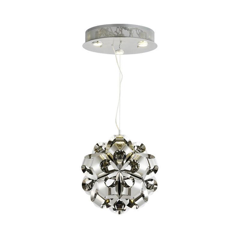 Stainless Steel Flower Chandelier Light Fixture Modernism Metal 4 Lights Pendant Light Fixture for Bedroom Clearhalo 'Ceiling Lights' 'Chandeliers' 'Modern Chandeliers' 'Modern' Lighting' 217766