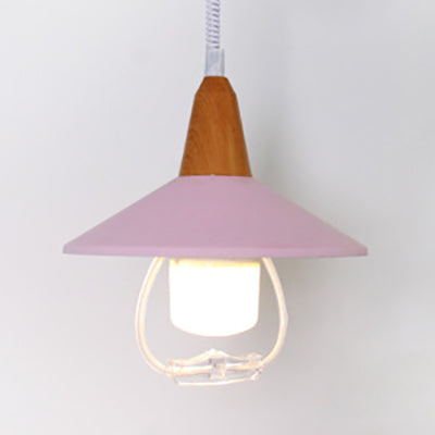 Black/Blue Conic Shade Hanging Lamp Macaron Stylish Metal 1 Head Dining Table Pendant Light Fixture Pink Clearhalo 'Ceiling Lights' 'Modern Pendants' 'Modern' 'Pendant Lights' 'Pendants' Lighting' 21791