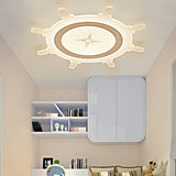 Rudder Acrylic Shade Flush Ceiling Light Modern Style LED White Ceiling Lamp for Child Bedroom White Clearhalo 'Ceiling Lights' 'Close To Ceiling Lights' 'Close to ceiling' 'Flush mount' Lighting' 217992