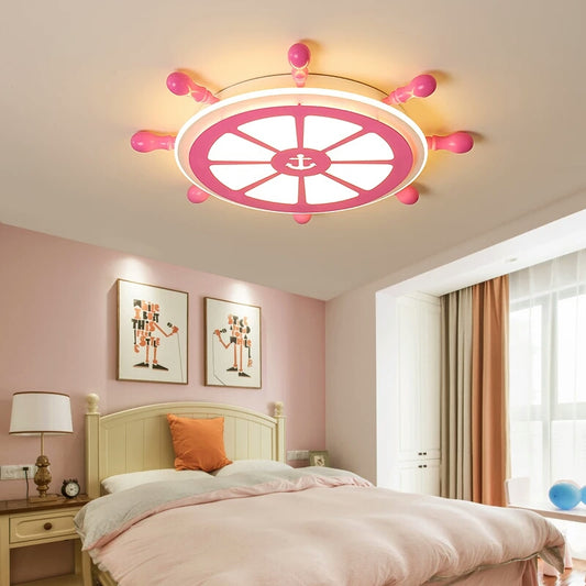 Pink Rudder Design Flush Light Modernist Style LED Acrylic Flushmount Lamp for Children Room Pink Clearhalo 'Ceiling Lights' 'Close To Ceiling Lights' 'Close to ceiling' 'Flush mount' Lighting' 218052