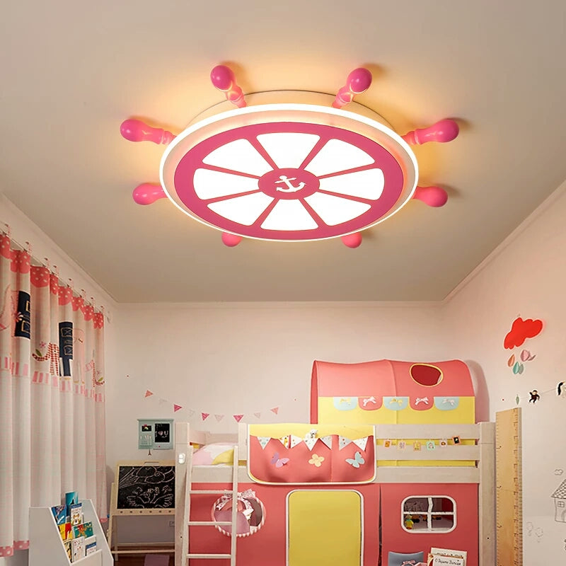 Pink Rudder Design Flush Light Modernist Style LED Acrylic Flushmount Lamp for Children Room Clearhalo 'Ceiling Lights' 'Close To Ceiling Lights' 'Close to ceiling' 'Flush mount' Lighting' 218053