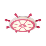 Pink Rudder Design Flush Light Modernist Style LED Acrylic Flushmount Lamp for Children Room Clearhalo 'Ceiling Lights' 'Close To Ceiling Lights' 'Close to ceiling' 'Flush mount' Lighting' 218054