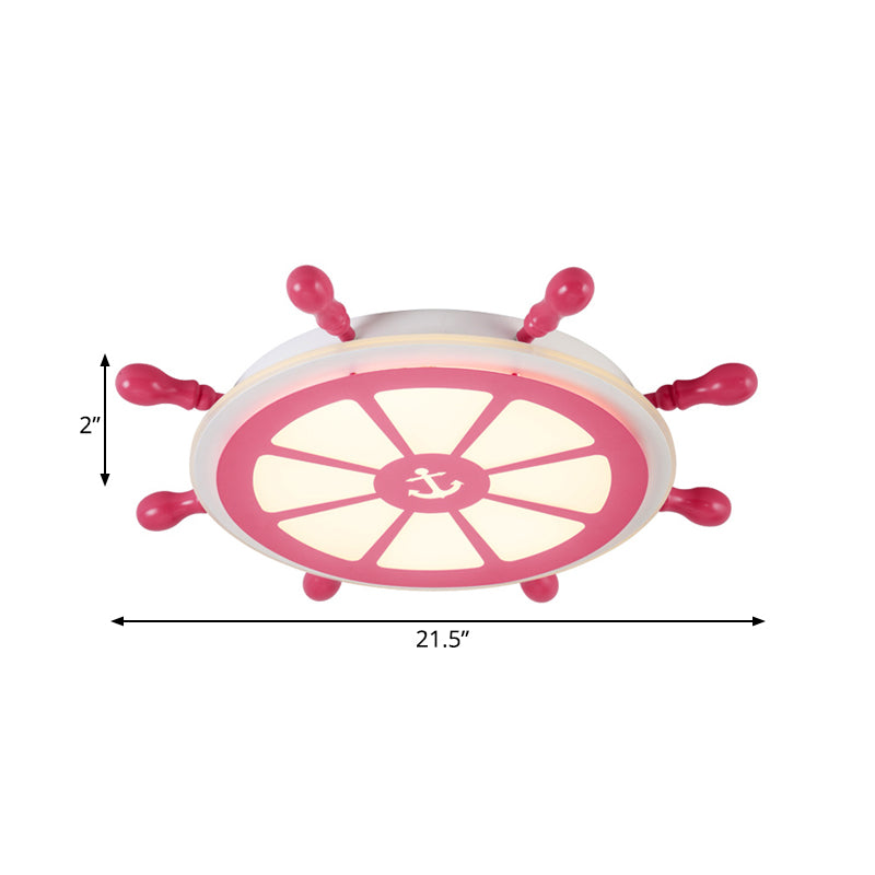 Pink Rudder Design Flush Light Modernist Style LED Acrylic Flushmount Lamp for Children Room Clearhalo 'Ceiling Lights' 'Close To Ceiling Lights' 'Close to ceiling' 'Flush mount' Lighting' 218055